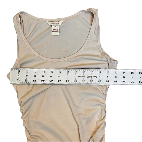 Sundance Ruched Neutral Tanktop Mini Dress - Picture 4 of 6